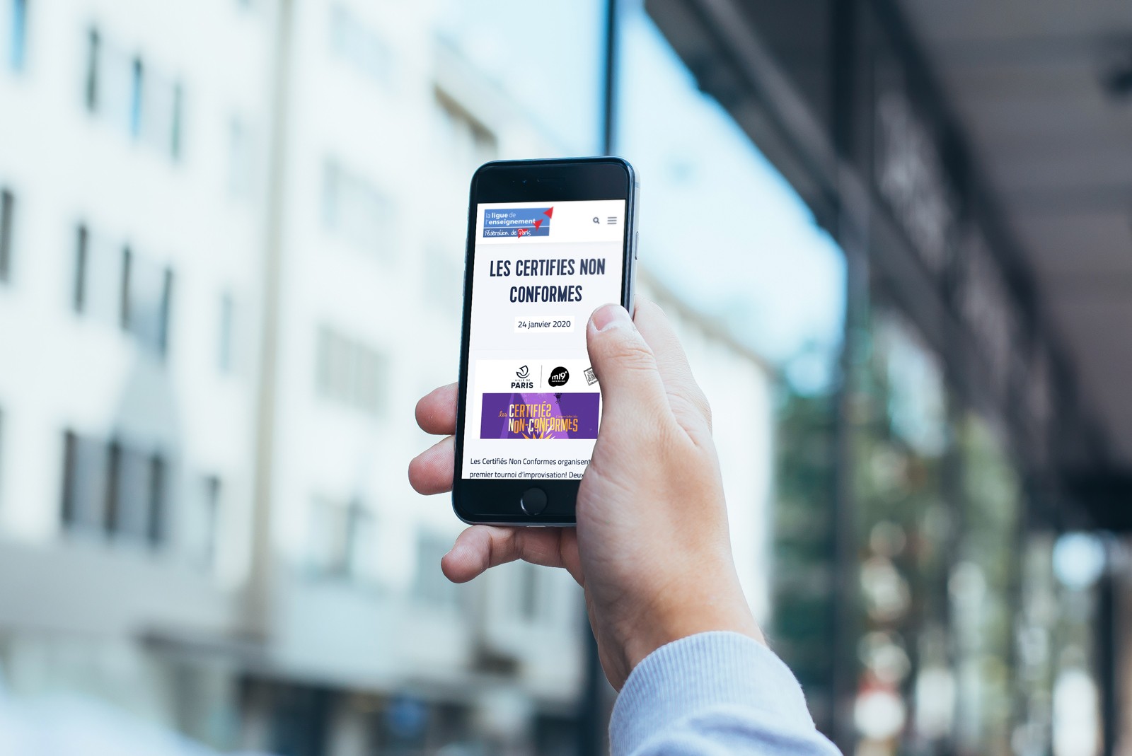 Le site WordPress de la Ligue paris sur mobile